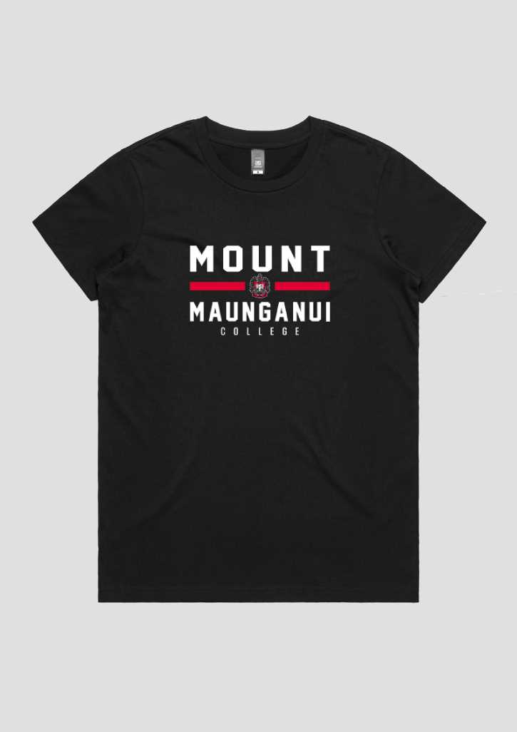 Mount Maunganui College Supporters Tee Black Ladies